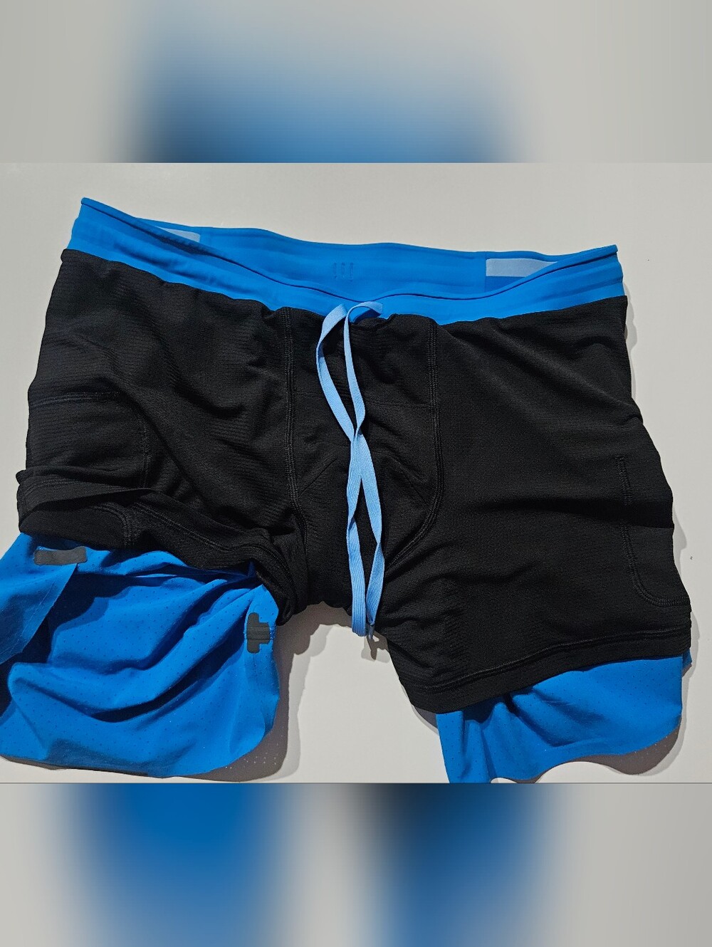 Lululemon Fast & Free Shorts Blue Size L Running Athletic Lined 6”. - Picture 6 of 11